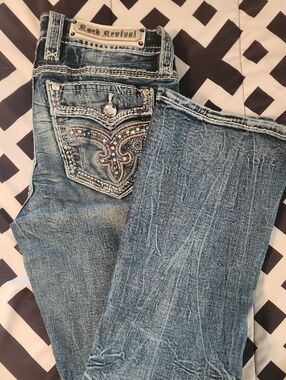 Woman's Rock Revival Beet Red Mid-rise Boot Cut Jeans